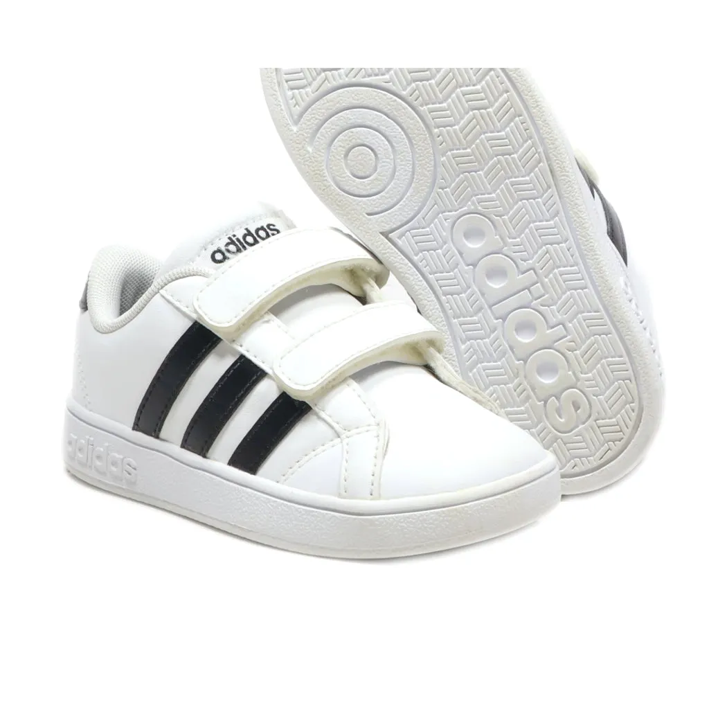 Adidas Grand Court Sneakers Leather Silver Colour For Kids