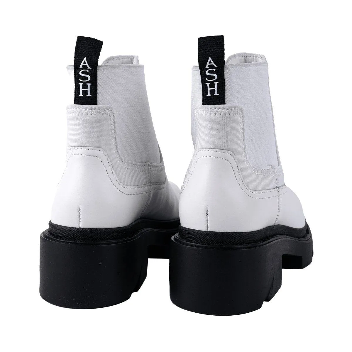 Ash Mastro Combat Ankle Boots Leather White Colour For Women