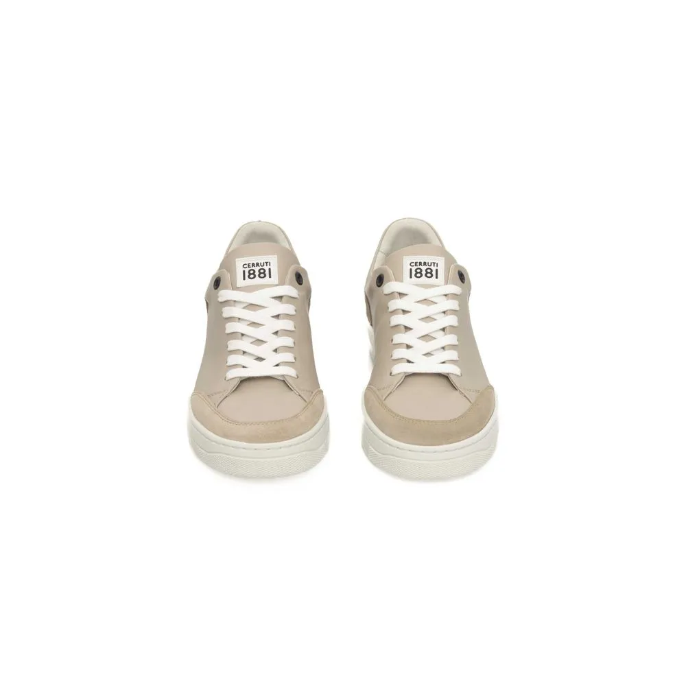 Beige Leather Women Sneaker