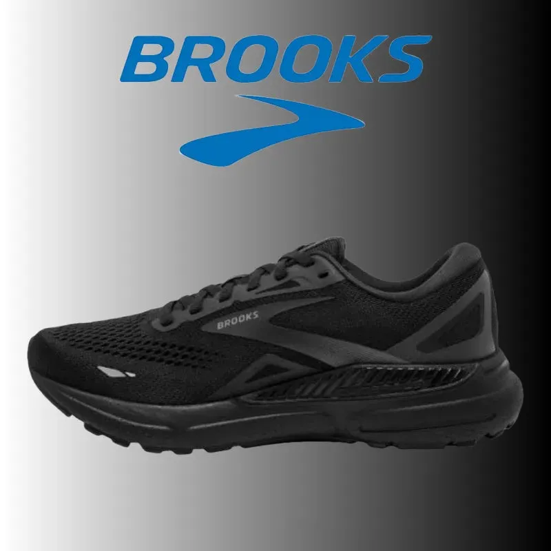 BROOKS Black Running Shoes Lightweight Shock-absorbing Non-slip Sneakers Cushioning Student Body Test Soft-soled Sneakers