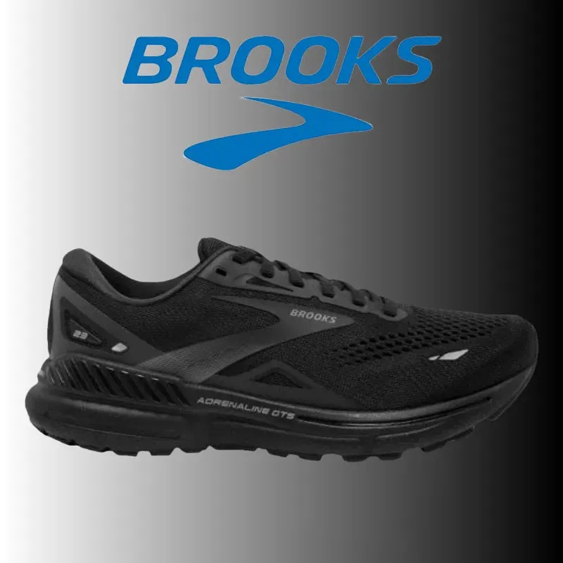 BROOKS Black Running Shoes Lightweight Shock-absorbing Non-slip Sneakers Cushioning Student Body Test Soft-soled Sneakers