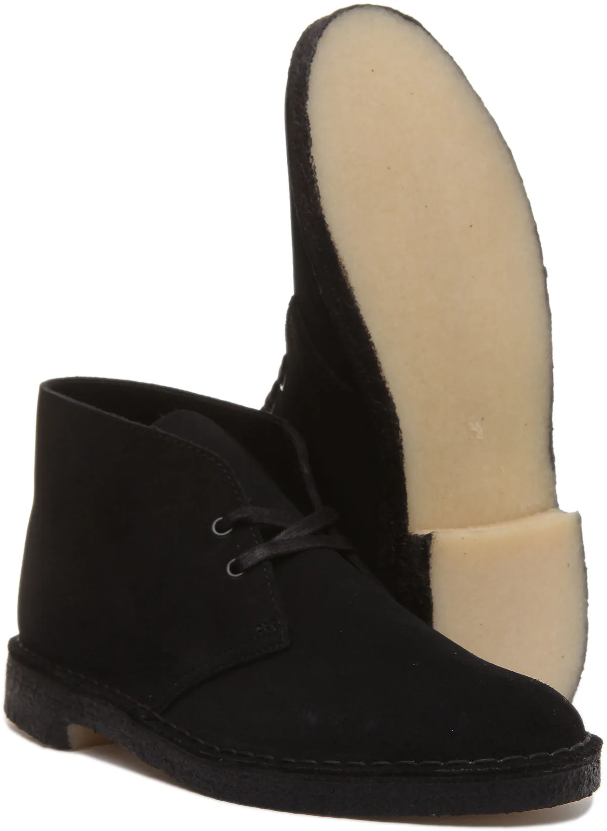 Clarks Originals Desert Boot In Black Suede For Men