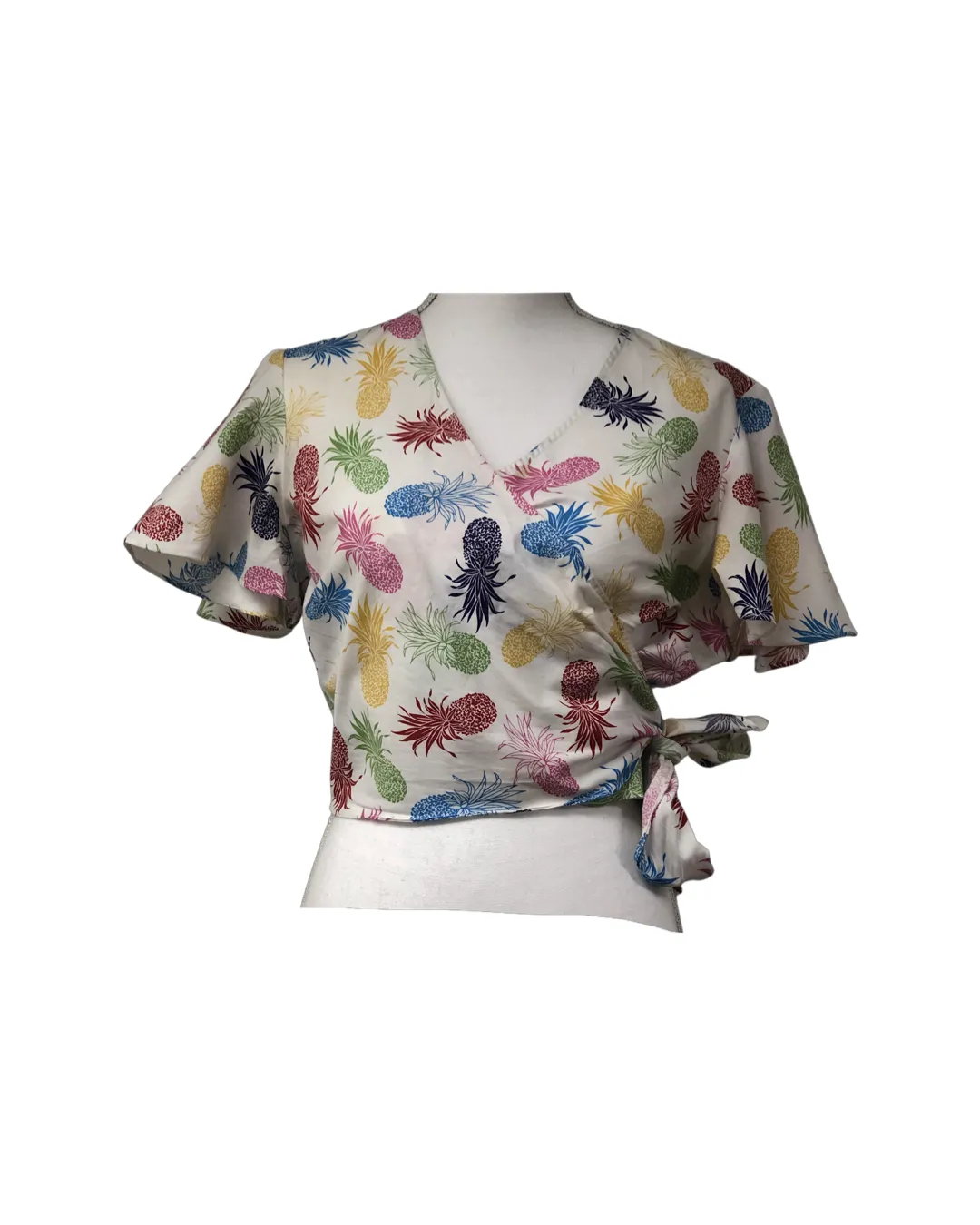 Cora Spearman Hawaii WOMENS Rainbow Pineapples Wrap Top