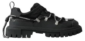 Dolce & Gabbana Black Trekking Derby Logo Sneakers