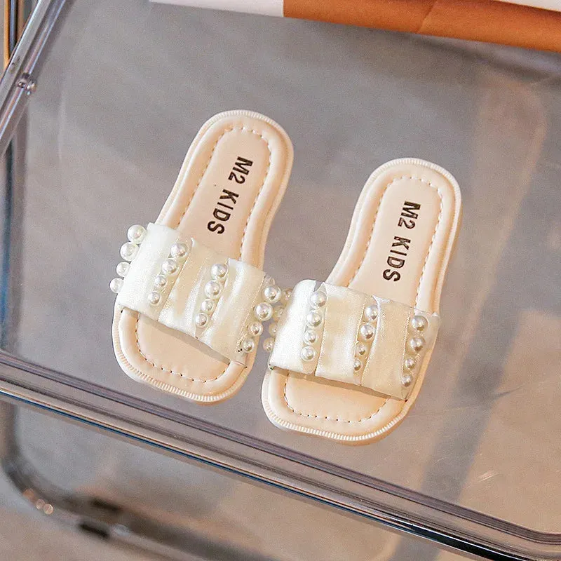 Fashion Slippers with Pearls for Girls