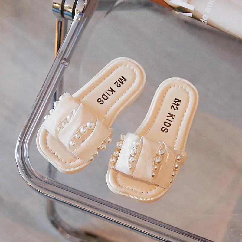 Fashion Slippers with Pearls for Girls