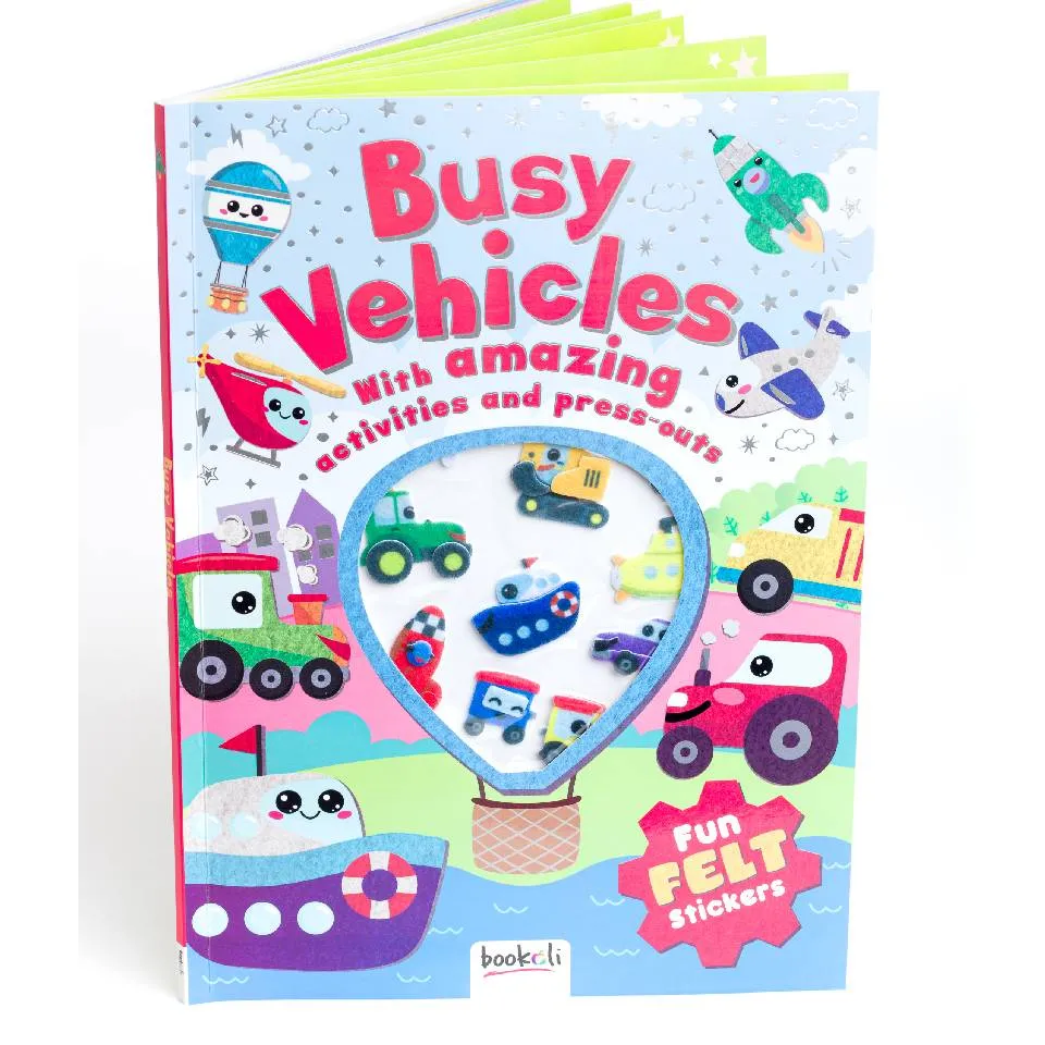 Fun Felt Sticker Activity Book: Busy Vehicles