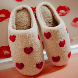 Hearts All Over Patterned Slippers