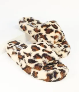 Leopard Print Fuzzy Slippers