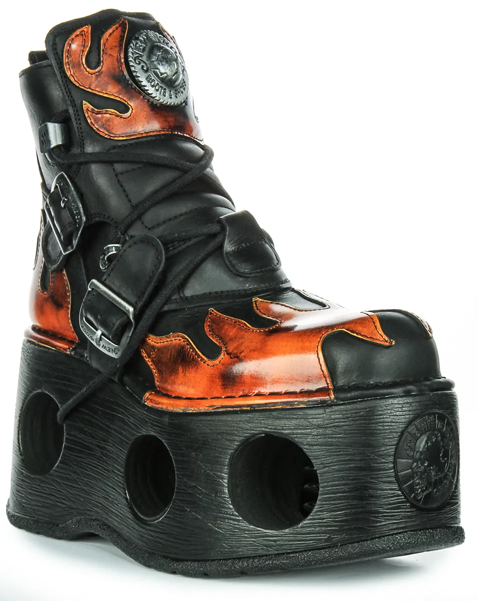 Newrock 288 Neptune In Black Red Flame Platform