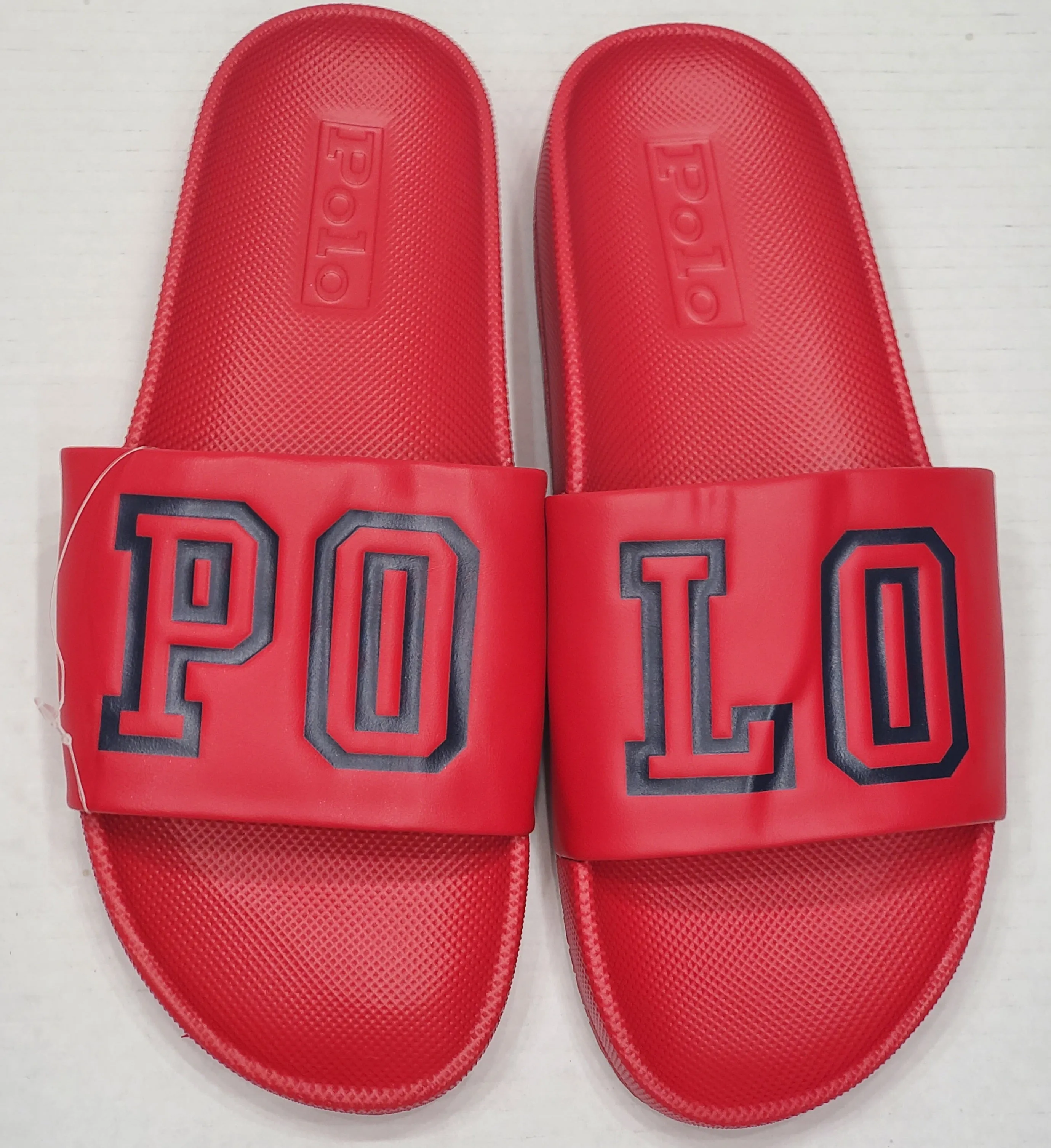 Nwt Polo Ralph Lauren Red Polo Spellout Slides w/o Box