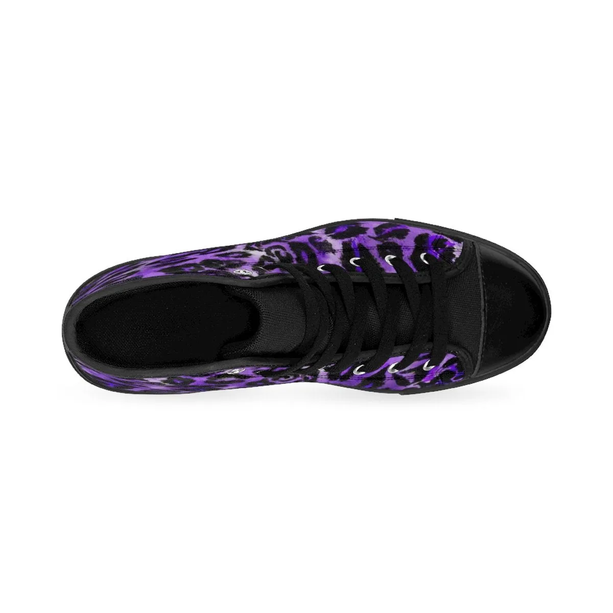 Purple Leopard Men's High Top, Animal Print Premium Men's High-top Fashion Sneakers Shoes (US Size: 6-14)