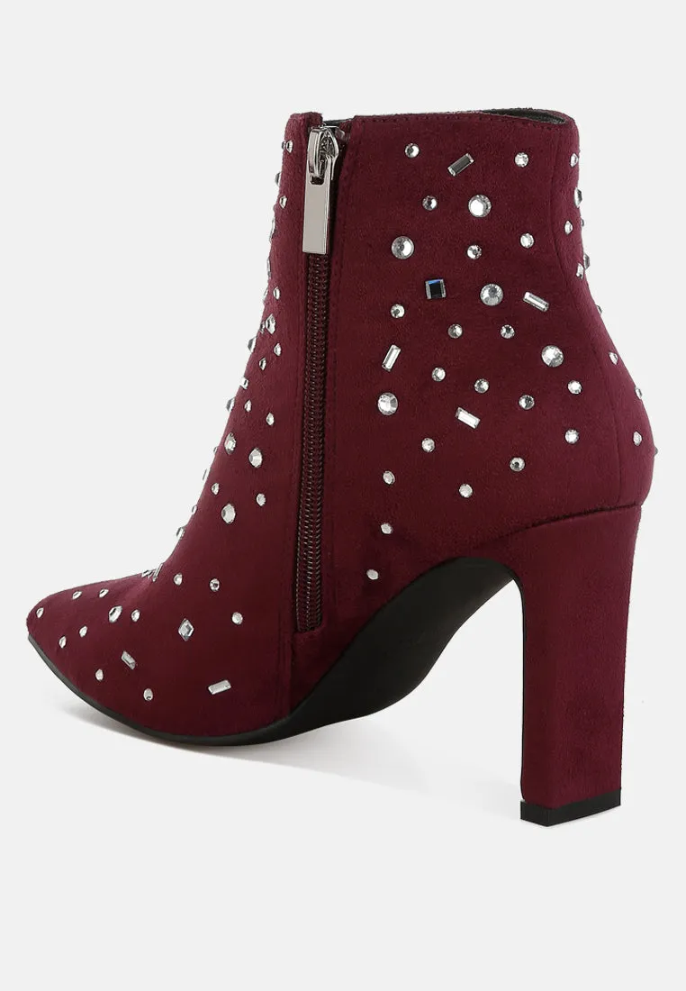 Sakura Diamante Embellished Microfiber Boots