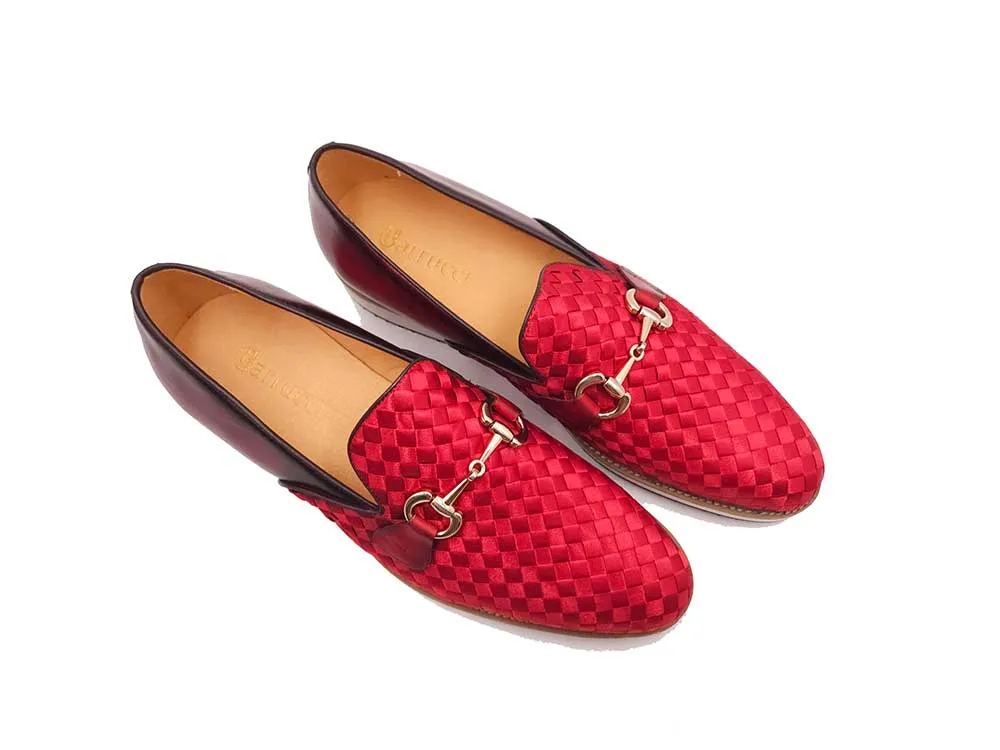 Satin Weave Leather Bit Loafer