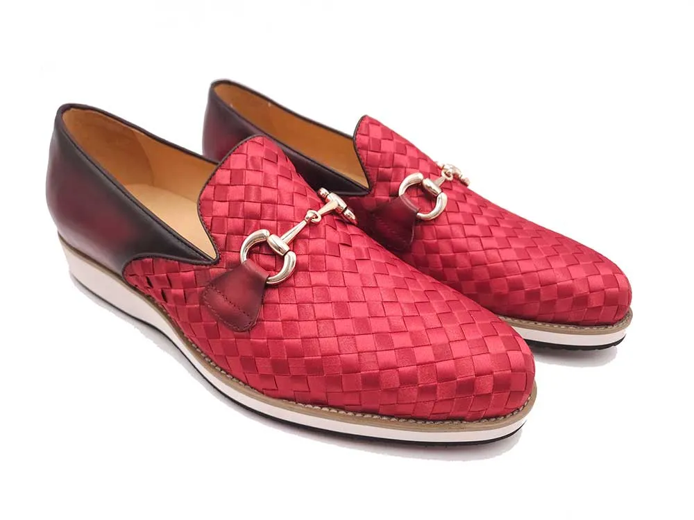 Satin Weave Leather Bit Loafer