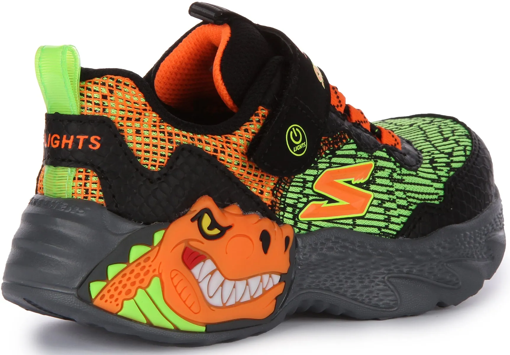 Skechers Skech O Saurus In Black Orange For Kids