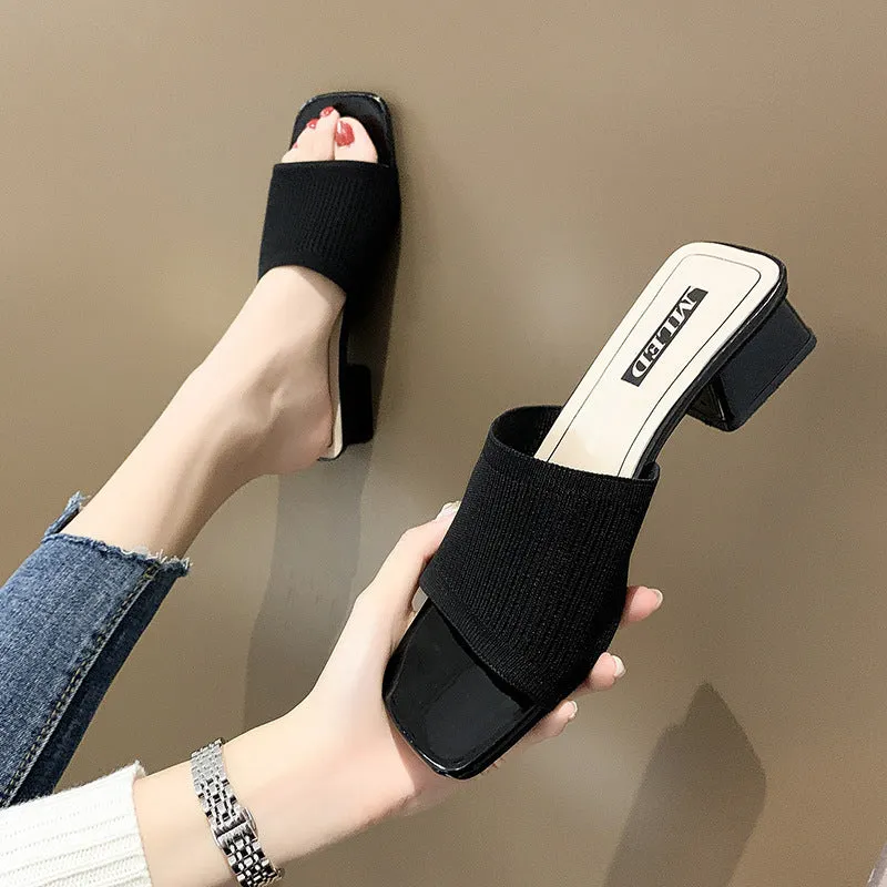 Square Toe Slipper Slides for Women