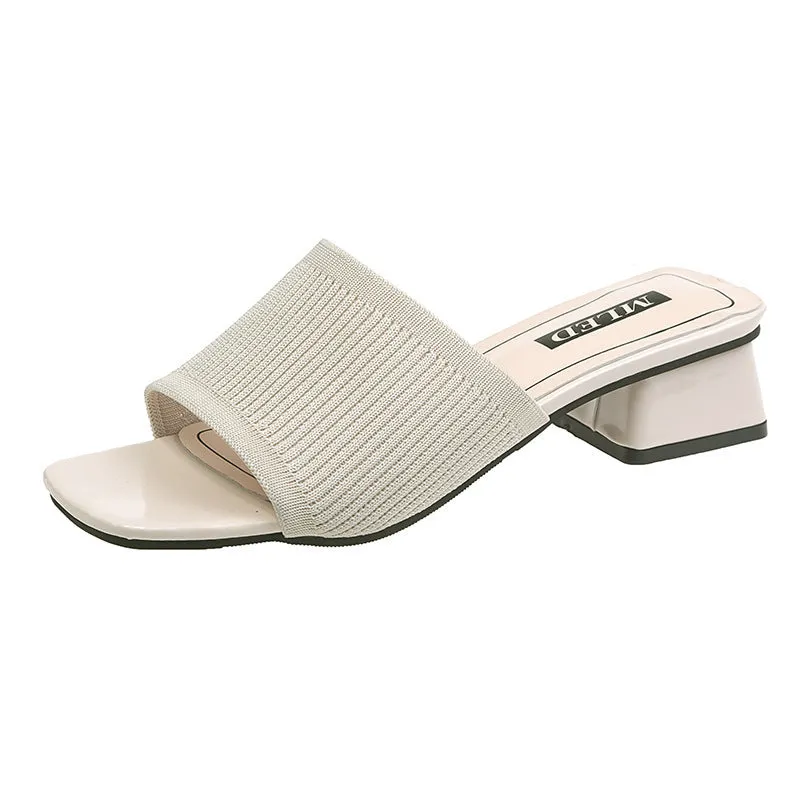 Square Toe Slipper Slides for Women