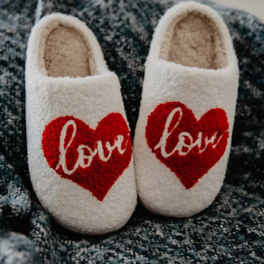 Valentine's Fuzzy Slippers