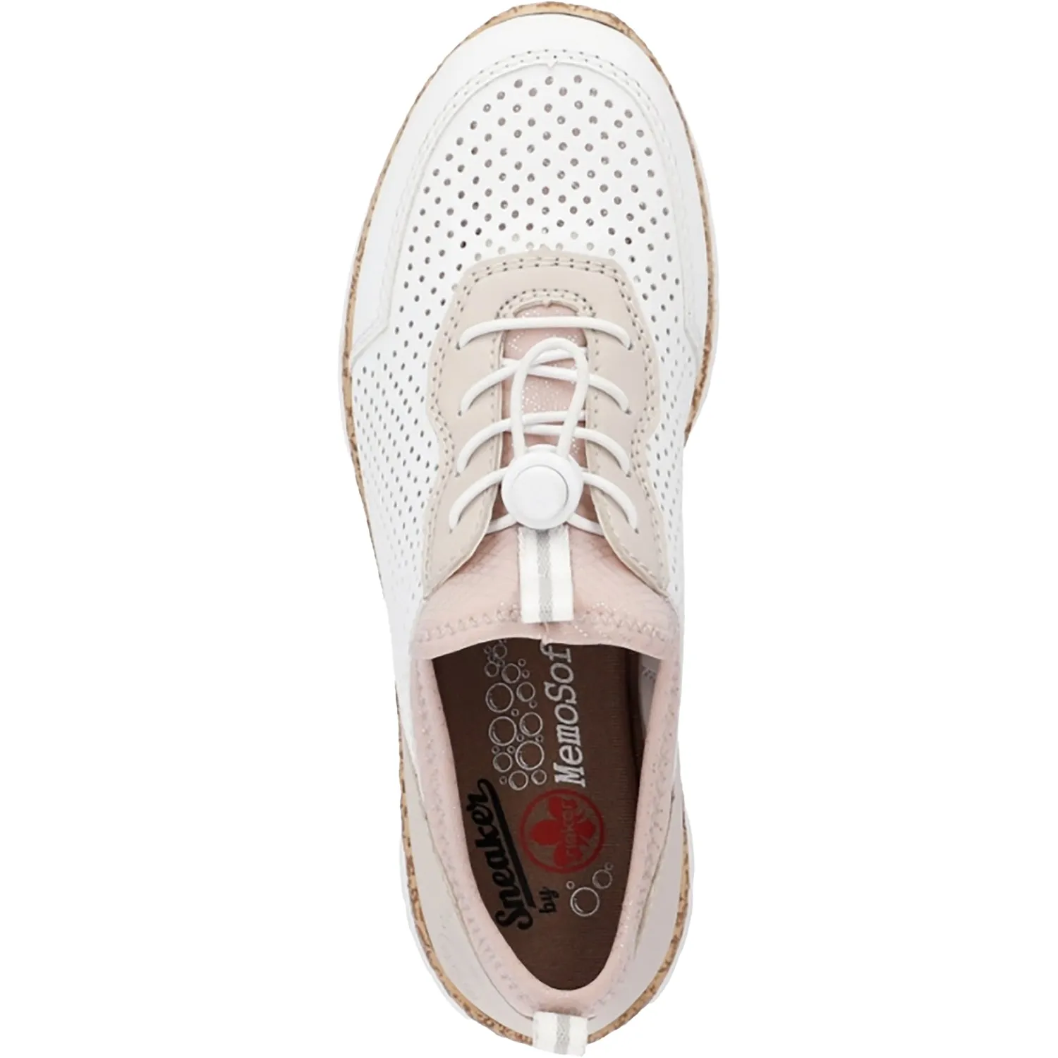 Women's Rieker N4286-80 Weiss/Perle/Rose Silver Synthetic