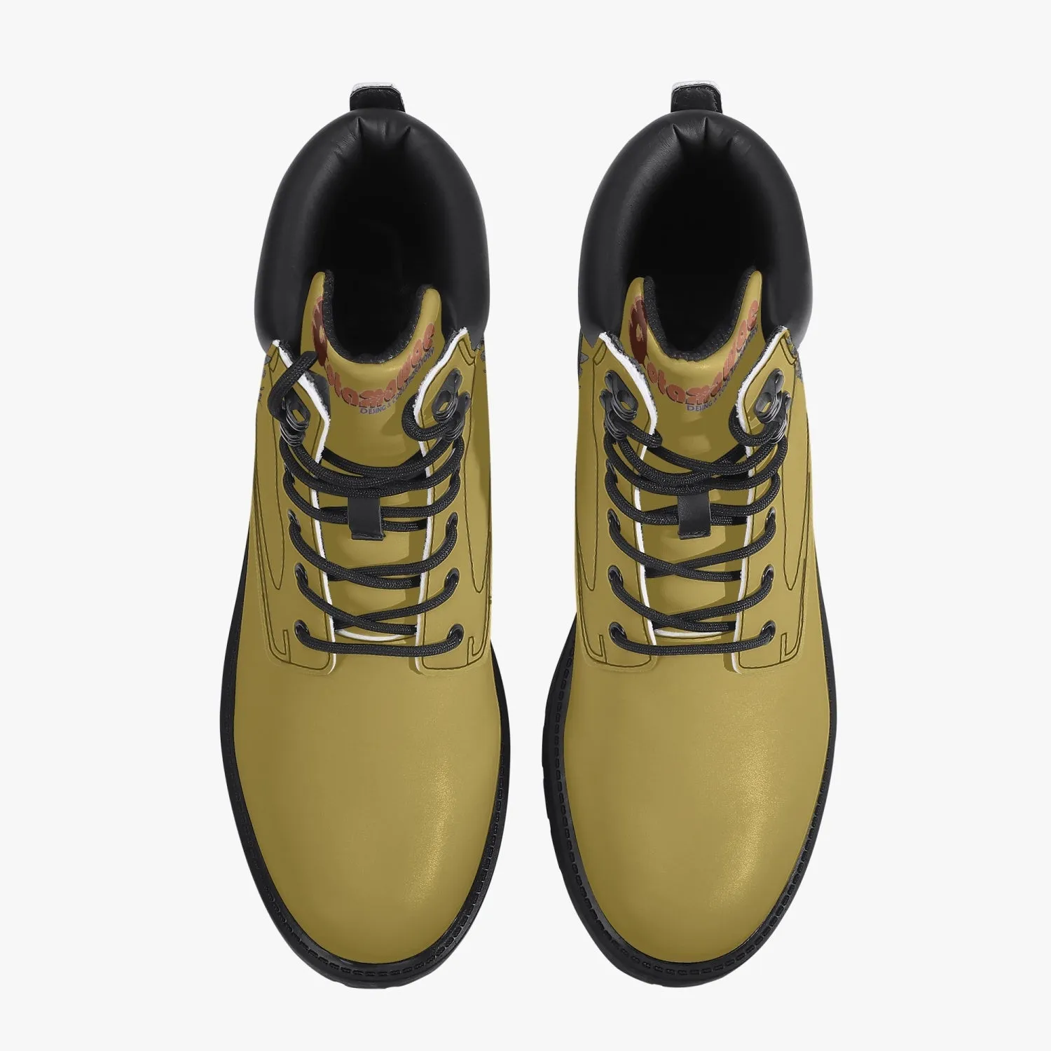 Yellow Casual Leather Boots